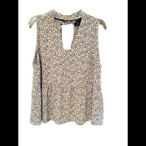 Francesca’s floral peplum top with keyhole cutout